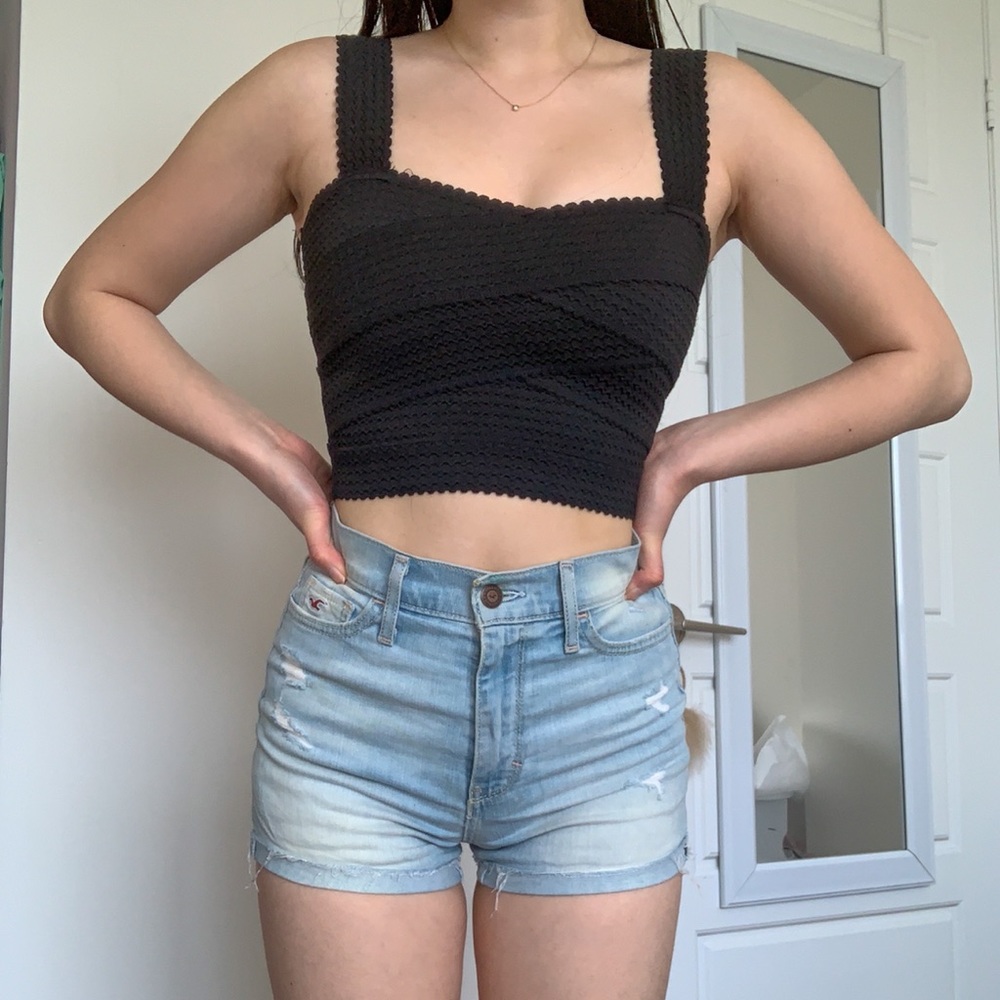 Hollister High Waisted Light Denim Shorts